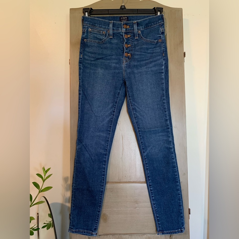 Size 26 J. Crew Button Fly 9” High-Rise Skinny Jeans